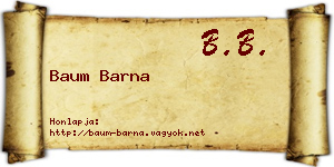 Baum Barna névjegykártya